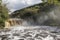 Crammel Linn waterfall on the Norhumberland Cumbria border, UK in full flow