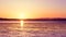 Cramond beach, Edinburgh, at sunset time