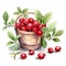 Cranberries In A Basket: A Charming Cranberry Illustration