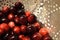 Cranberries in colander