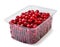 Cranberries in a plastic box on a white background. Isolated