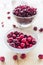 Cranberries wooden glass bowl berry
