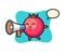 Cranberry character illustration holding a megaphone