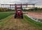 Cranberry harvest machine ready to till cranberry field