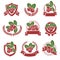 Cranberry label and icons set. Icon cranberry. Vector