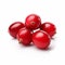 Cranberry: Luminous Red Fruits On White Background