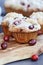 Cranberry Muffins on a Rustic Cutting Board