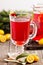 Cranberry and orange holiday punch with sage