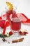 Cranberry punch with Christmas decoration