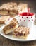 Cranberry, white chocolate and pecan squares