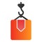 Crane with box flat icon. Cargo lift color icons in trendy flat style. Freight loading gradient style design, designed