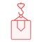 Crane with box flat icon. Cargo lift red icons in trendy flat style. Freight loading gradient style design, designed for