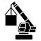 Crane cargo logistics icon, vector illustration, black sign on isolated background