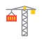 Crane and container, Flat icon logistic and construction relate