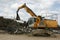 Crane with Grappling Hook at Scrap Yard