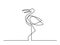 Crane heron bird. Continuous one line drawing.