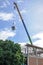 Crane hoist concrete bucket