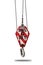 Crane hoist and hook with wire rope sling isolate on white background