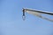 Crane hook for lifting loop close up at shipbuilding yard