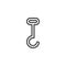 Crane hook line icon