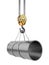 Crane hook with steel pipe 3D. Isolated