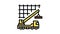 crane lifting building materials color icon animation