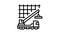 crane lifting building materials line icon animation