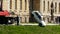 Crane lifting the car out of the water after the accident; city of Zrenjanin,Vojvodina,Serbia,April 1,2017.