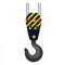 Crane lifting hook on wire rope icon. Hoist part for grabbing