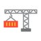 Crane, logistic crane, container, lifter fully editable vector icon