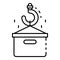 Crane parcel take icon, outline style