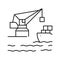 crane port line icon vector illustration