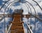 Crane stair with blue sky