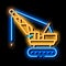 crane transport neon glow icon illustration