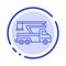 Crane, Truck, Lift, Lifting, Transport Blue Dotted Line Line Icon