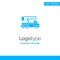 Crane, Truck, Lift, Lifting, Transport Blue Solid Logo Template. Place for Tagline