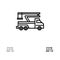 Crane, Truck, Lift, Lifting, Transport Bold and thin black line icon set
