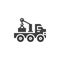 Crane truck lifting vector icon