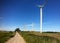 Crane at windmill farm