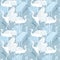 Cranes birds seamless pattern