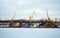 Cranes in cargo port. Moscow