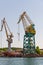 Cranes in the cargo port of Sevastopol in Crimea