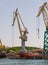 Cranes in the cargo port of Sevastopol in Crimea