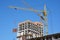 Cranes construction. Building construction growth and global construction industry and gdp growth concept