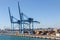 Cranes at a container port, Civitavecchia, Italy