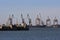 Cranes in the harbor