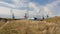 Cranes in the harbor of Paldiski, view from the hill of the former the old Peter the Great bastion