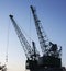 Cranes at night, construction site