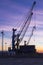 Cranes in the port of Sagunto, Valencia, Spain