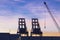 Cranes in the port of Sagunto, Valencia, Spain